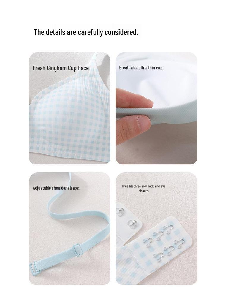 Seamless Women's Bra: Small Chest, Lightweight, Comfortable, Wire-Free, Breathable Cup, Extra Padding for Summer.