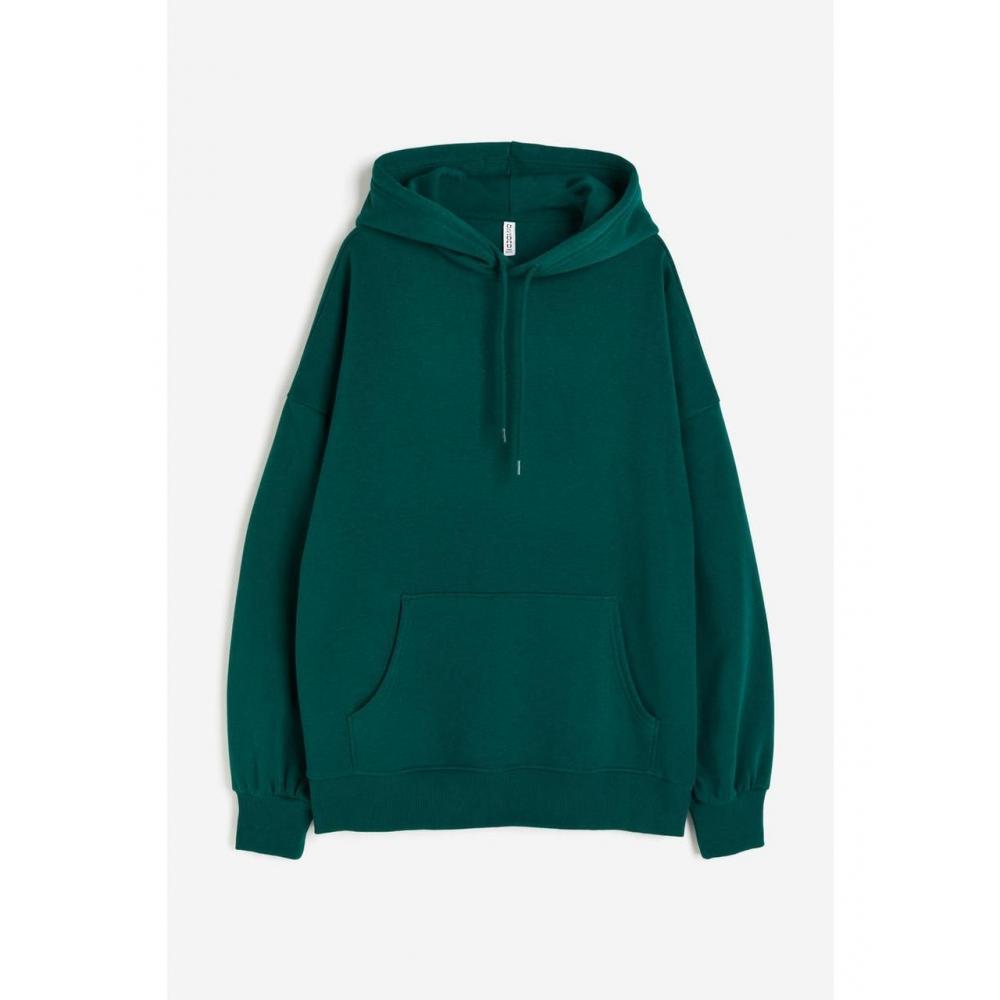 

H&M Oversized худи темно-зеленый 1087261025