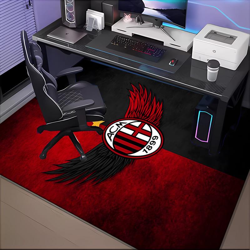 Milan Football club Printed Office Carpet Chair Cushion  Entryway Rug, Rugs for Living Room, Bedroom Christmas gifts