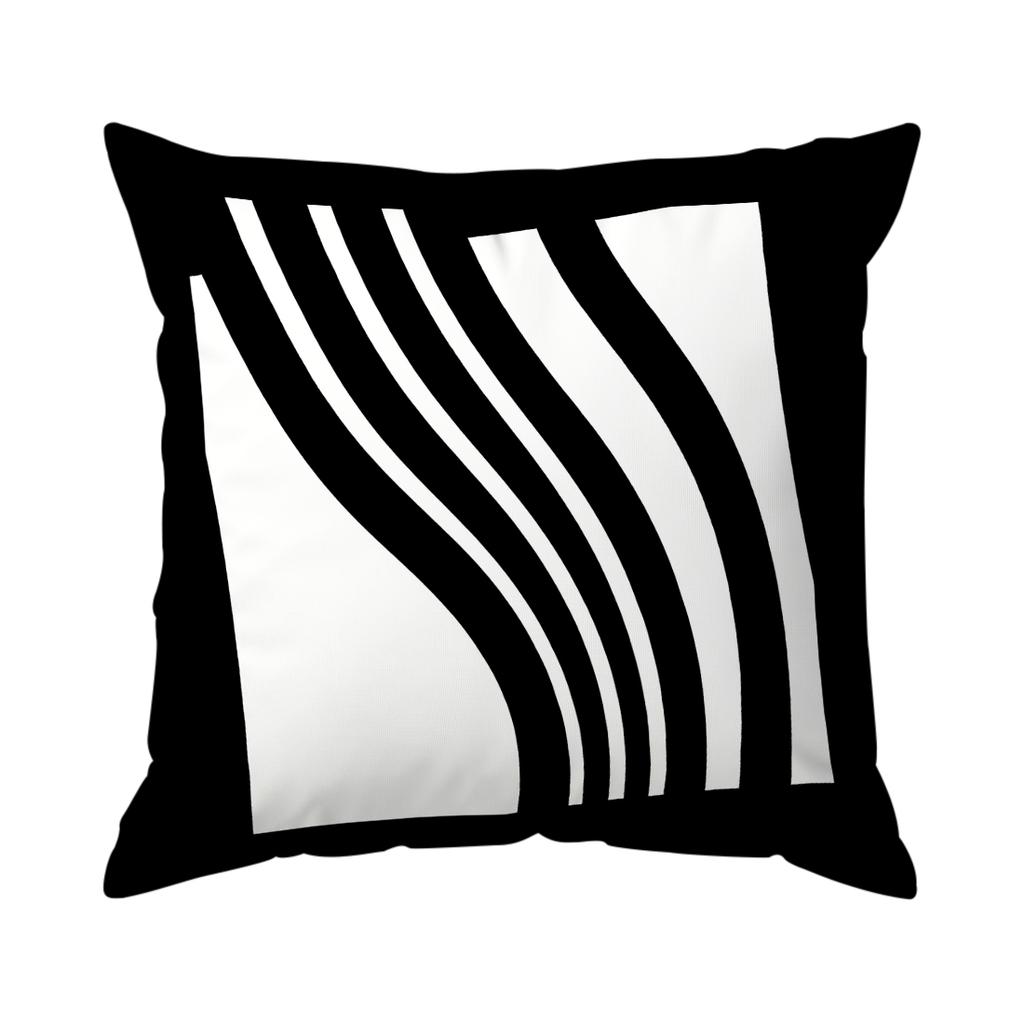 Black Geometric Line Pillowcase Printed Polyester 40/45/50cm Throw Pillowcover Decorative Sofa Cushion Pillowslip Home Decor
