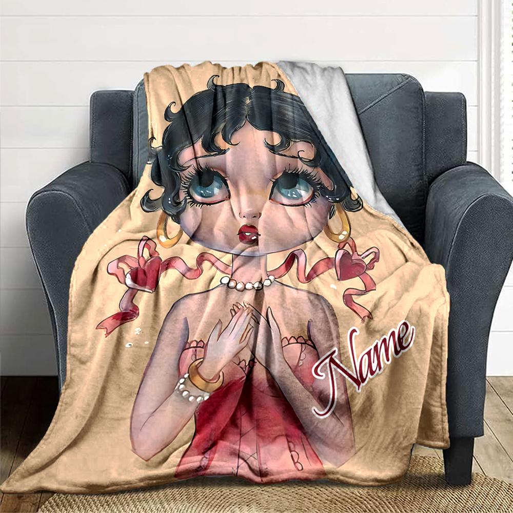 Custom Name Betty Boop Dance Party Party Blanket For Couch Bed Plush Cozy Fuzzy Blanket Super Soft Warm Blankets For Fall And Winter 09166