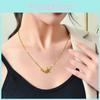 Graceful Titanium Steel Koi Fish Necklace For Women With Charming Gold Accents