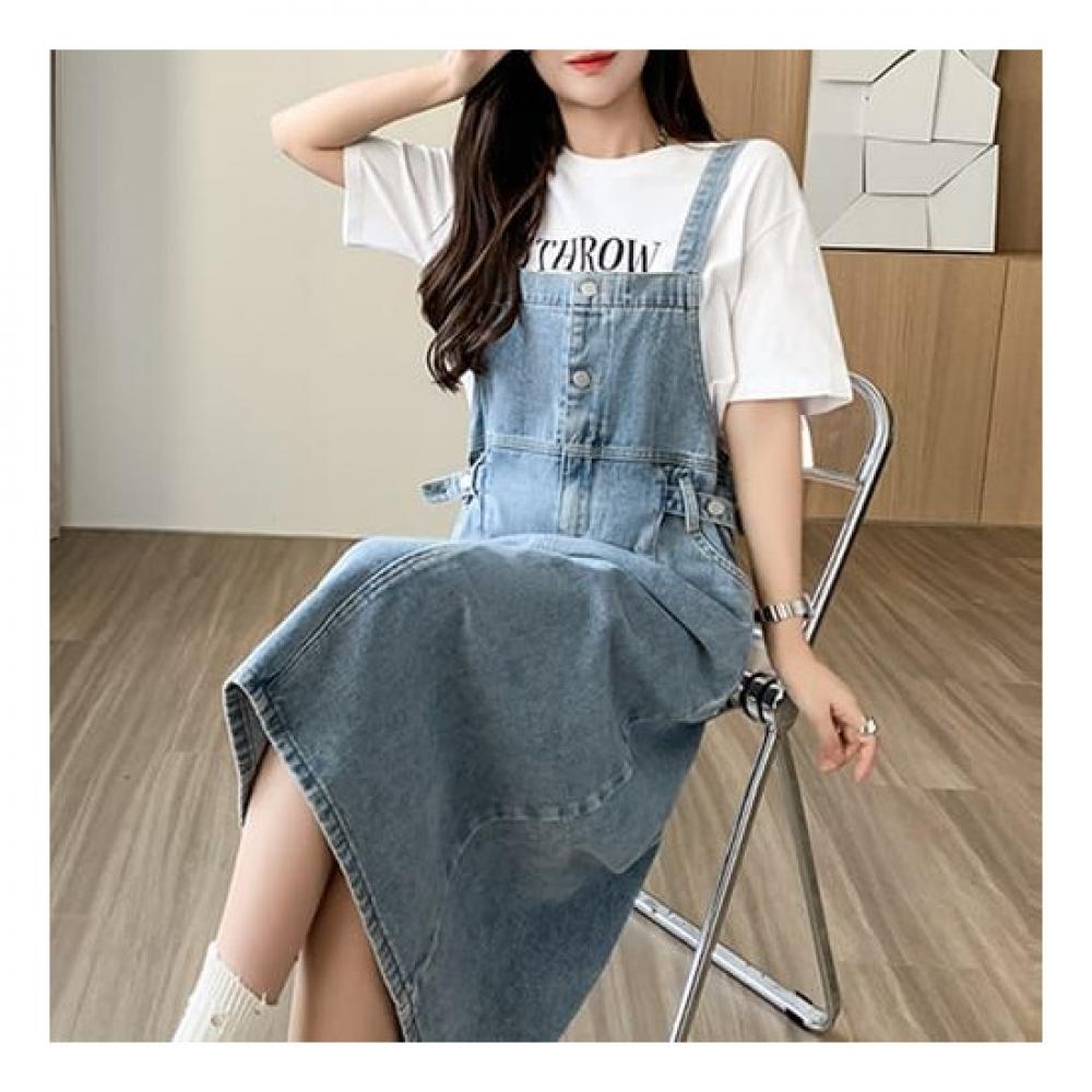 Navava Casual Denim Overall Dress No778