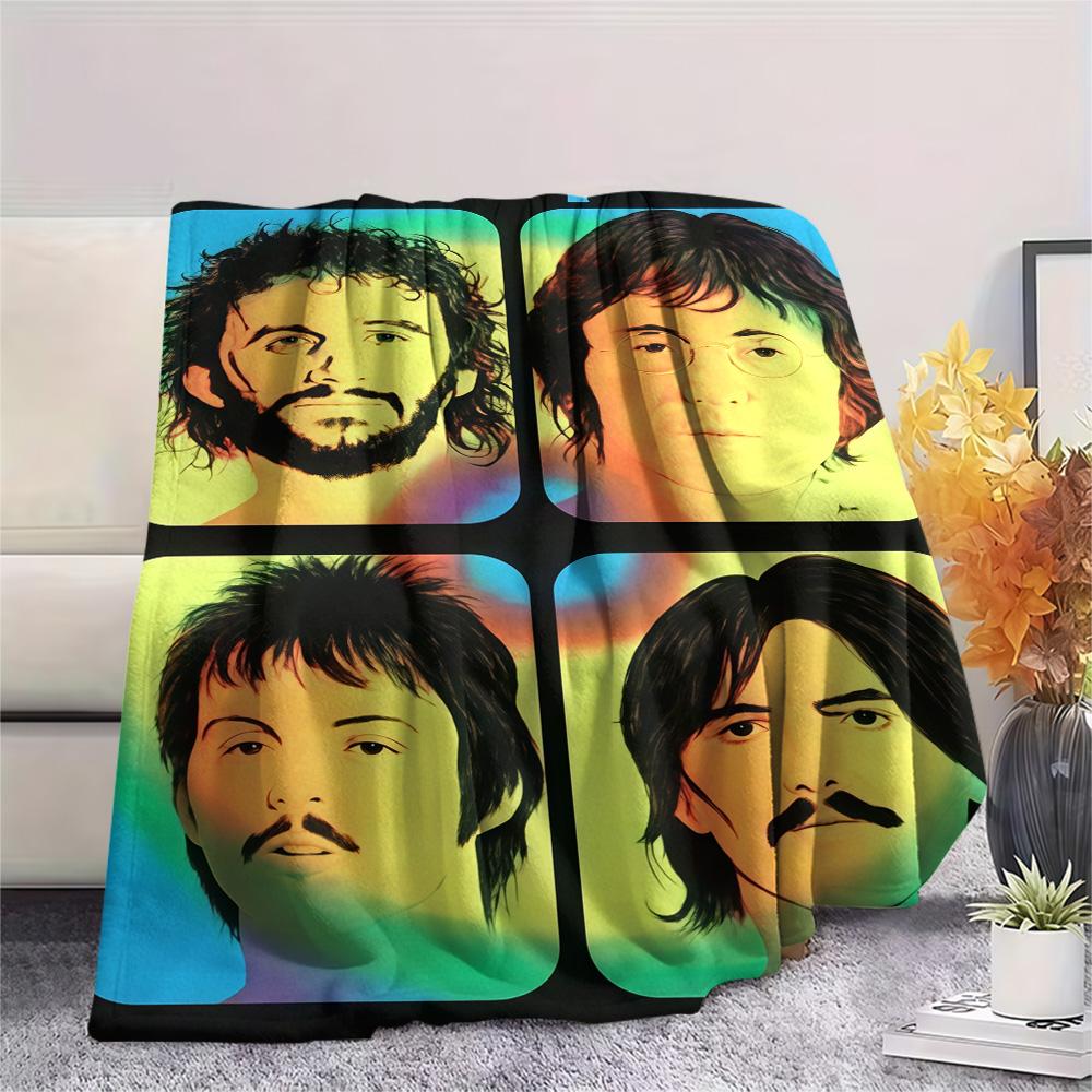 1PC Famous rock band Print FlAannel Blanket, High quality Comfortable for All Seasons, Home Decor, Warmth and Comfort