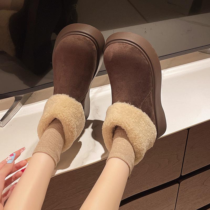 Model licznika Star, puszyste botki Martin na grubej podeszwie podwyższającej dla kobiet 2025 nowe retro aksamitne ciepłe śniegowce