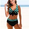 2024 Nuovo costume da bagno bikini stampato taglie forti da donna, due pezzi, da spiaggia, da spiaggia, 5XL