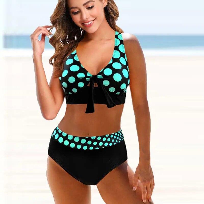 2024 Nuovo costume da bagno bikini stampato taglie forti da donna, due pezzi, da spiaggia, da spiaggia, 5XL