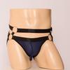 Sexy Jockstrap Tanga Herren Elastischer Doppelgürtel Unterwäsche Auslaufender Po Sissy Gay Lingerie Atmungsaktives Netzloch Unterhose