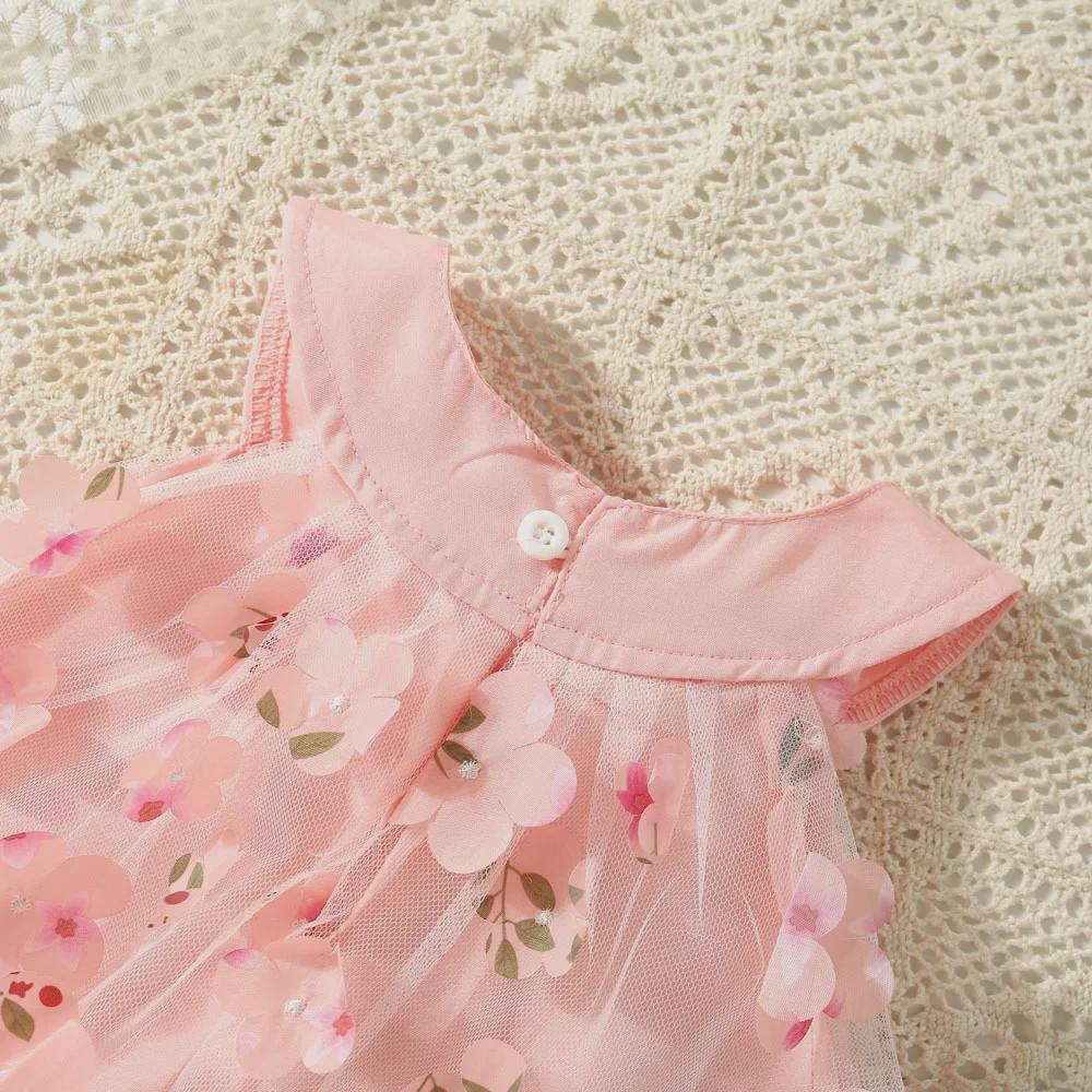 Girls' Summer Petal Princess Halter Dress