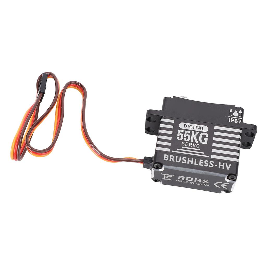Servo Full Metal Gear Brushless 55KG High Torsion Rain Proof 180° Servo for Replacement