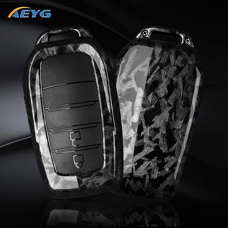 Abs Carbon Fiber Car Key Case Cover For Toyota Chr Hilux Fortuner Land Cruiser 200 Camry Corolla Crown Rav4 Highland Accessories