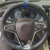 Black-Blue Line Steering Wheel Leather Cover For Opel Ignia (CT) A 2013-2017