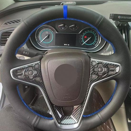 Black-Blue Line Steering Wheel Leather Cover For Opel ignia (CT) A 2013-2017