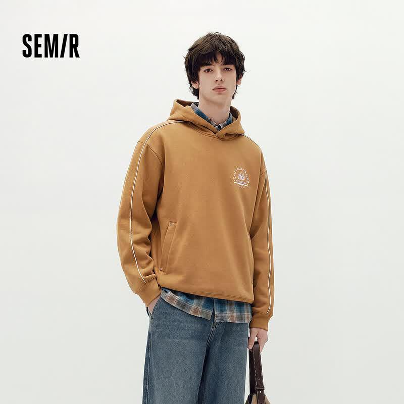 Semir Men's Hooded Pullover Sweatshirt with Letter Print