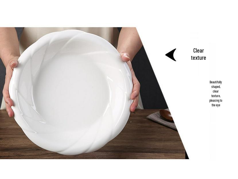 Creative Large Ceramic Soup Bowl - Thickened, Round, Restaurant & Household Tableware