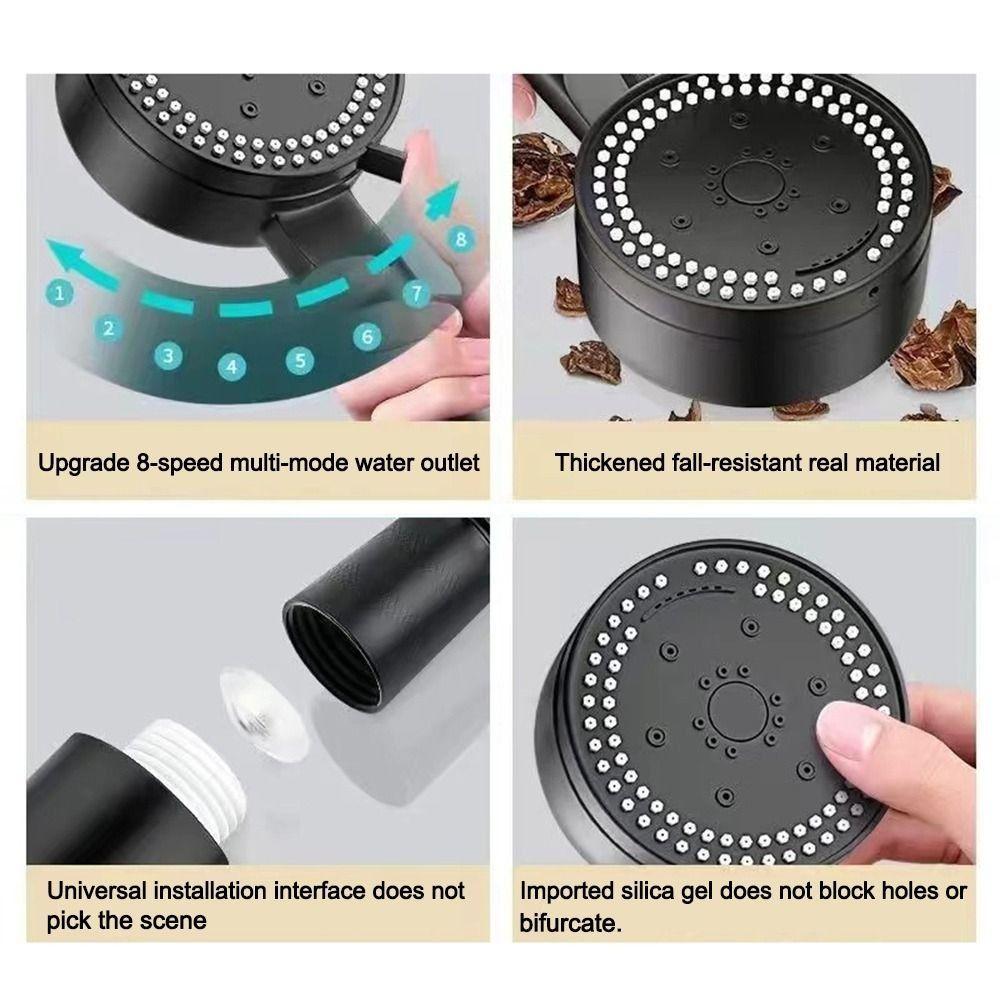 8 Spray Mode Shower Head ABS Shower Sprayer Portable Shower Sprinkler Bathroom