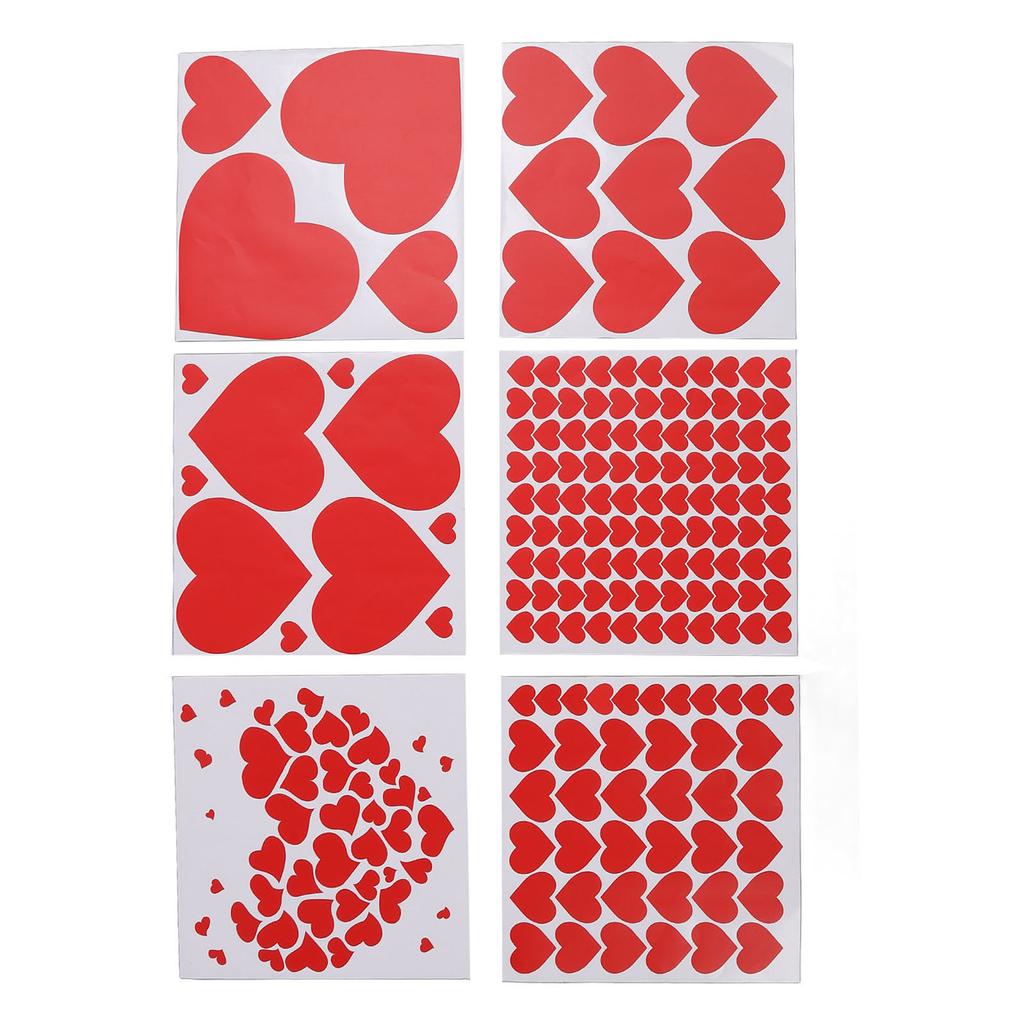 6Pcs Valentine\\\'s Day Love Heat Stickers Self Adhesive  Valentine\\\'s Day Wall Stickers for An