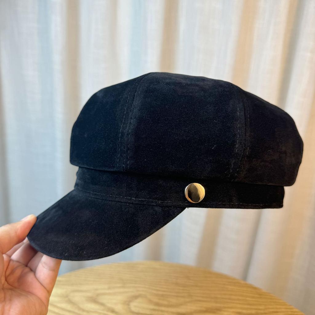 Big Head Duck Tongue Beret Women's Autumn and Winter Octagonal Hat Painter's Hat Japanese Retro Korean Style Small Newsboy Hat with A Face