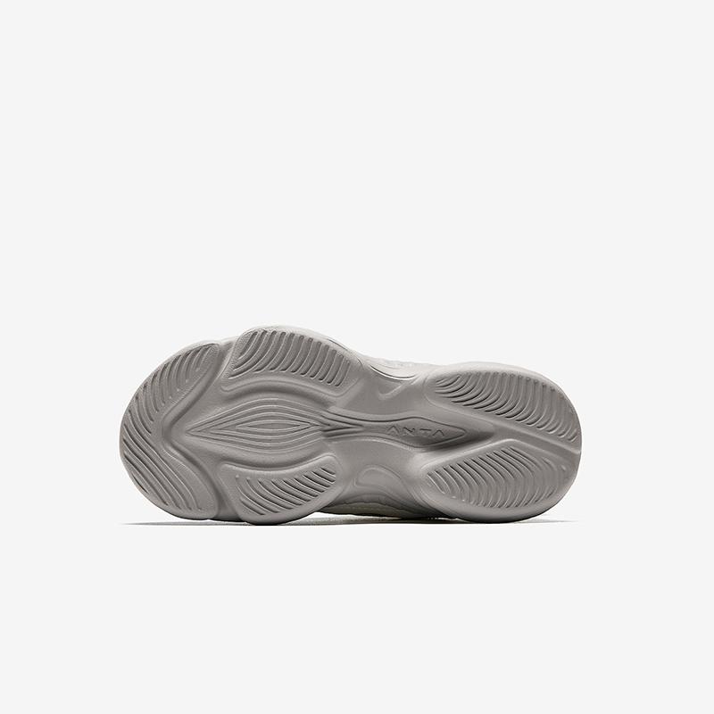 Anta Kids Mesh Comfortable Versatile Lightweight Shock Absorbing Low Top Casual Shoes Kids sneaker White Gray A22449943-1