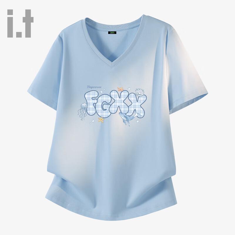 Fingercroxx Women s Summer Ice Silk Loose Fit V-Neck T-Shirt 2XL