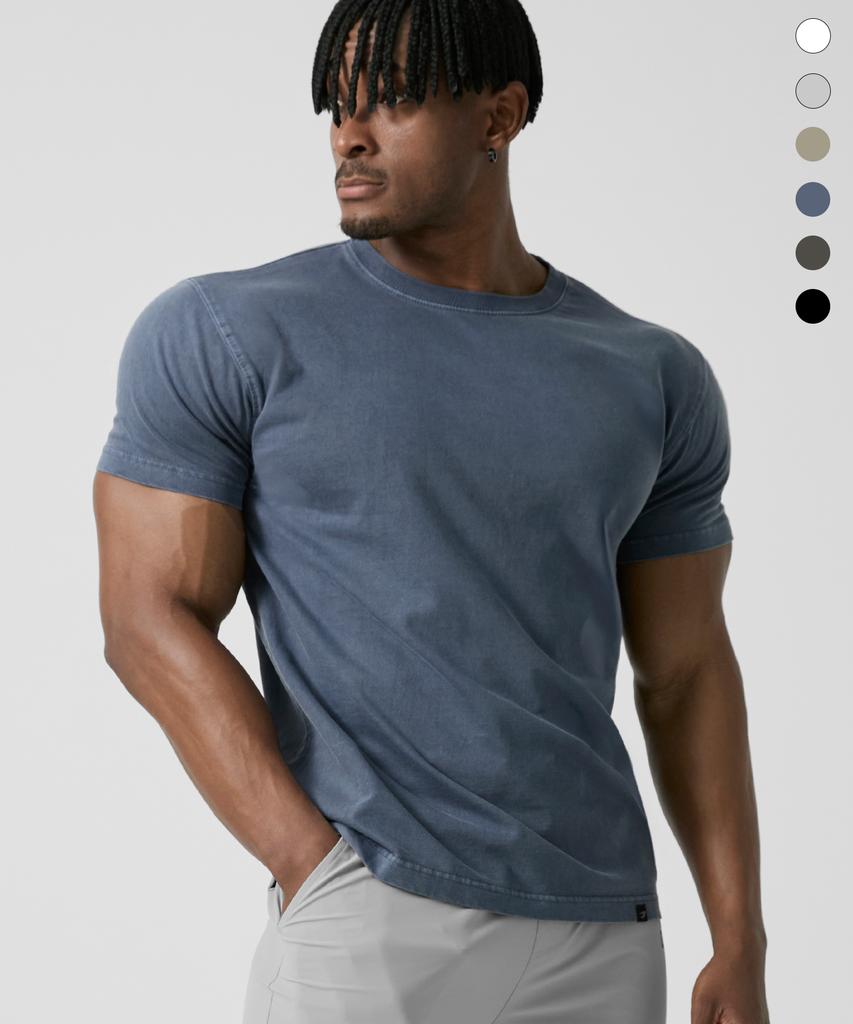 DRIX Pigment Cotton Muscle Fit Half Sleeve_6 Colors (E Type)