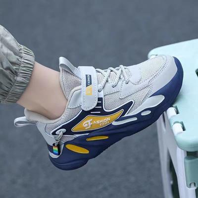 Middle and Older Children's Mesh Leather Casual Shoes Non-slip and Wear-resistant Boys' Shoes Sports Shoes Spring and Autumn School Running Shoes