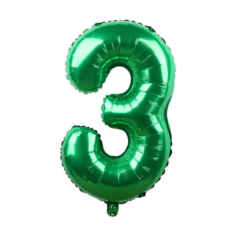 1pcs 32inch Large Dark Green Number Balloons Spring Jungle Safari Birthday Party Foil Balloon 0 1 2 3 4 5 6 7 8 9 globos Balls