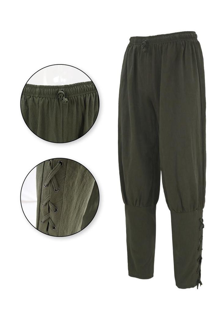 2025 Men's Medieval Striped Pirate Leggings Cosplay Costume Pants