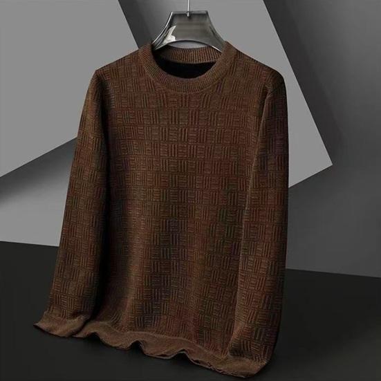Mannen herfst winter top ronde hals dik warm zacht effen kleur lange mouw trui middenlengte casual dieptepunt top trui mannelijke winterkleding