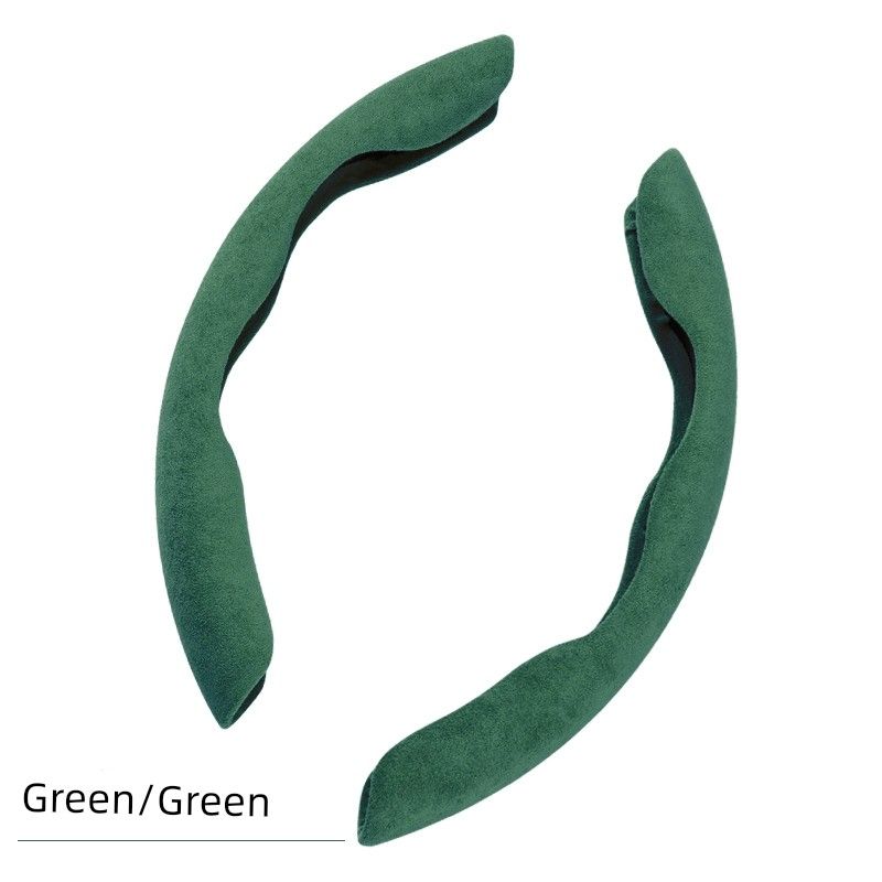 

Summer Car Steering Wheel Cover Men s and Women s Non Slip Ultra-Thin Sports Card Cover All Year Round Steering Wheel Cover Sweat-Absorbent Suede Suede Collection - Emerald Green Pair