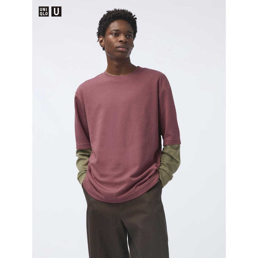 Uniqlo Airism CoTTon Oversized Tričko s kulatým výstřihem T