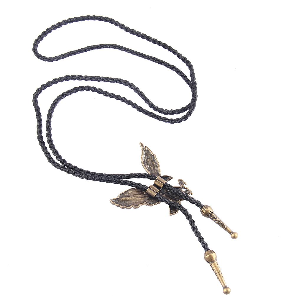 Ethnic Classic Cowboy PU Leather Rodeo Bolo Tie Cord Eagle Pendant