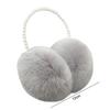 Autumn Winter Women Earmuff  Solid Color Imitation Pearl Decor Faux Rabbit Fur Plush Ear Warmer Non-slip Lightweight Ear Cover