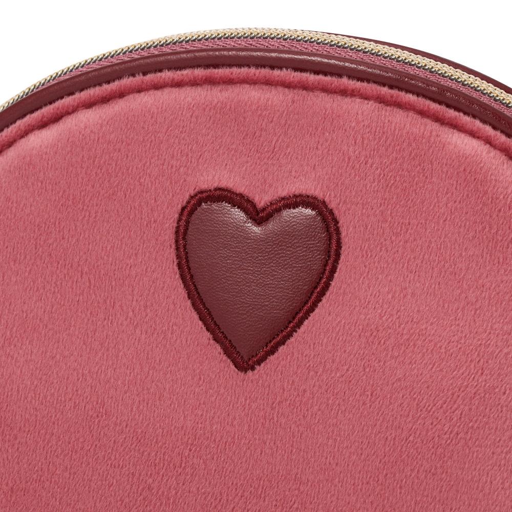 Franc Franc Japan Heart Patch Velour Pouch S Pink