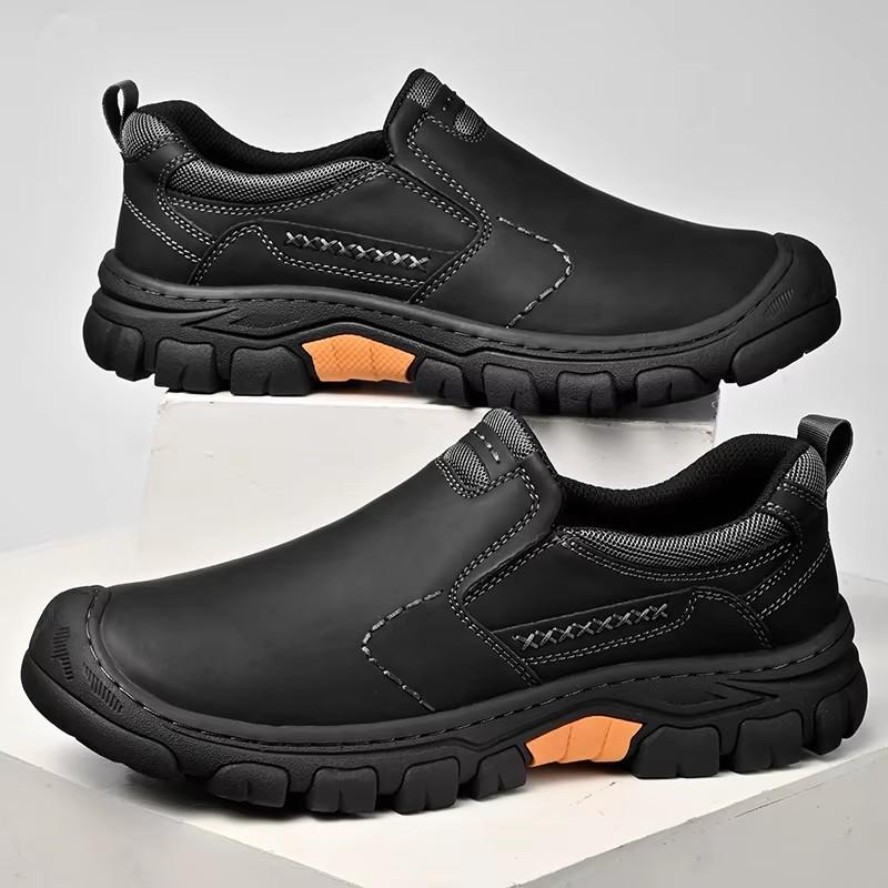 Male Driving Sneakers Male Travel Shoes Men's Leather Loafers Non Slip Walking Flats Breathable Outdoor Slip On Casual Shoes
