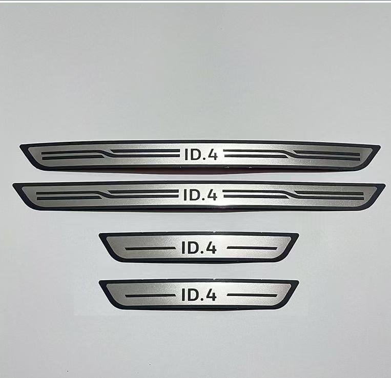 4pcs/lot plastic and stainless steel Door Sill pedal Scuff Plate for Volkswagen ID.4 ID4 -2022 car Styling