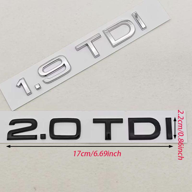 2026 3D ABS Car Letters Logo 1.9 TDI 2.0 TDI 2.8 TDI Badge Rear Trunk Sticker Decals For Audi A3 A4 A5 A6 Q2 Q3 Q5 Auto Accessories