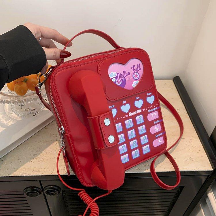 

Women Handbag Funy Phone Shape Shoulder Baag For Girls Female Fashion Style Cute Crossbody Bag One Size