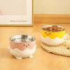 Durable Duck Shape Pet Cat/Dog Bowl Stainless Steel Large Capacity Dog Food Bowl Protect Cervical Spine Portable Pet Supplies