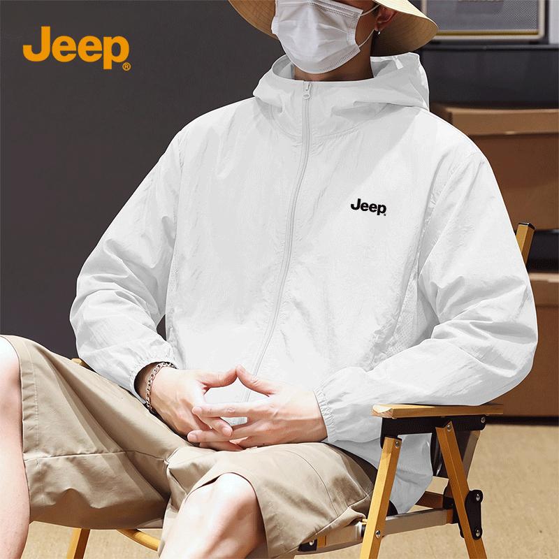 JEEP Men s Lightweight Hooded Sun Protection Jacket M