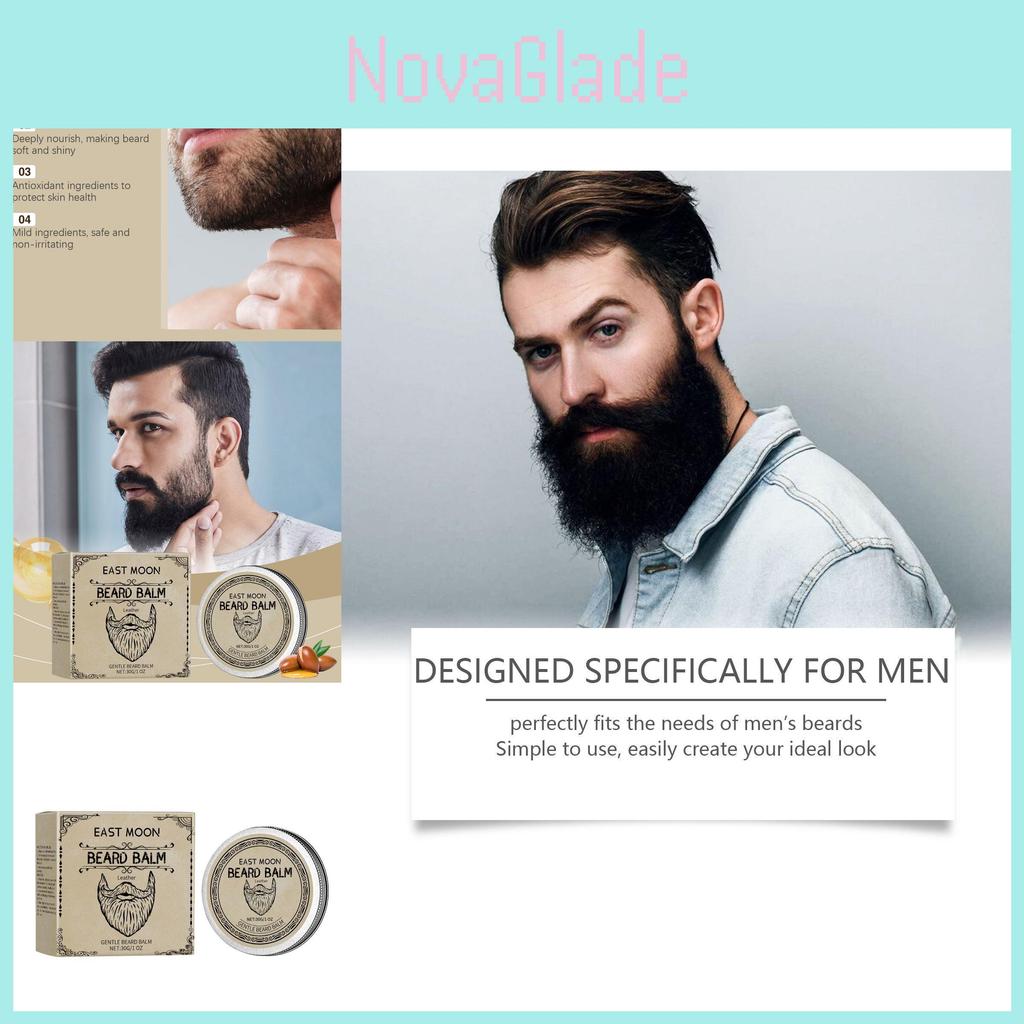 East Moon Leather Beard Care Wax Nourishing Moisturizing Repairing For Men 30g
