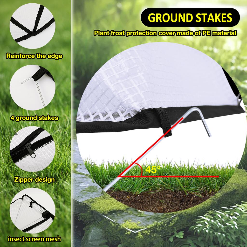 Garden Plant Cover Foldable Garden Accelerator Plants Cover with Two Air Hole Garden Row Plants Mesh Cover for Freeze Protection