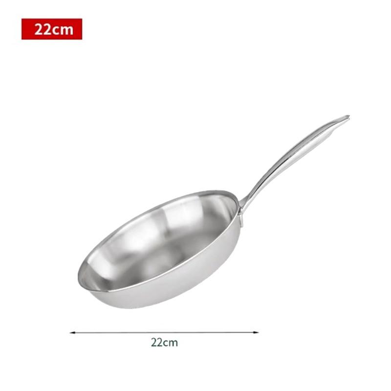 Stainless Steel Frying Pan, NonStick Pan Fried Steak Pot  Uncoated Kitchen Cookware For Gas Stove and Induction Cooker