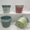 Vaso da Fiori in Ferro Embossé di Pizzo Fioriera Vaso da Fiori da Scrivania Fioriera per Piante Vaso da Piante Secchio per Piante da Balcone Per Piante o Oggetti Decorativi