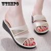 Women Slippers Casual Wedges Shoes Indoor and Outdoor Slippers Ladies Comfortable Thick-soled Slippers Elegant Beach Sandals