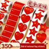 Waterproof Five-Star Red Flag Face Stickers for Children's National Day Celebrations