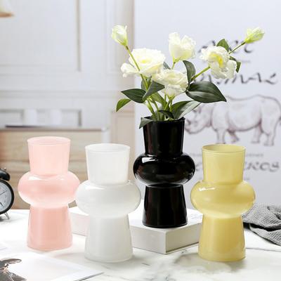 Chinese Style Vase Glass Decorative Vase Smooth Surface Handcrafted Vase Flower Arrangement Desktop Decoration