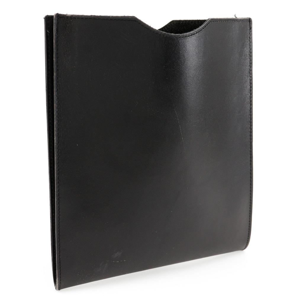 HERMES omenito Shoulder Bag Pochette black Calfskin unisex Used