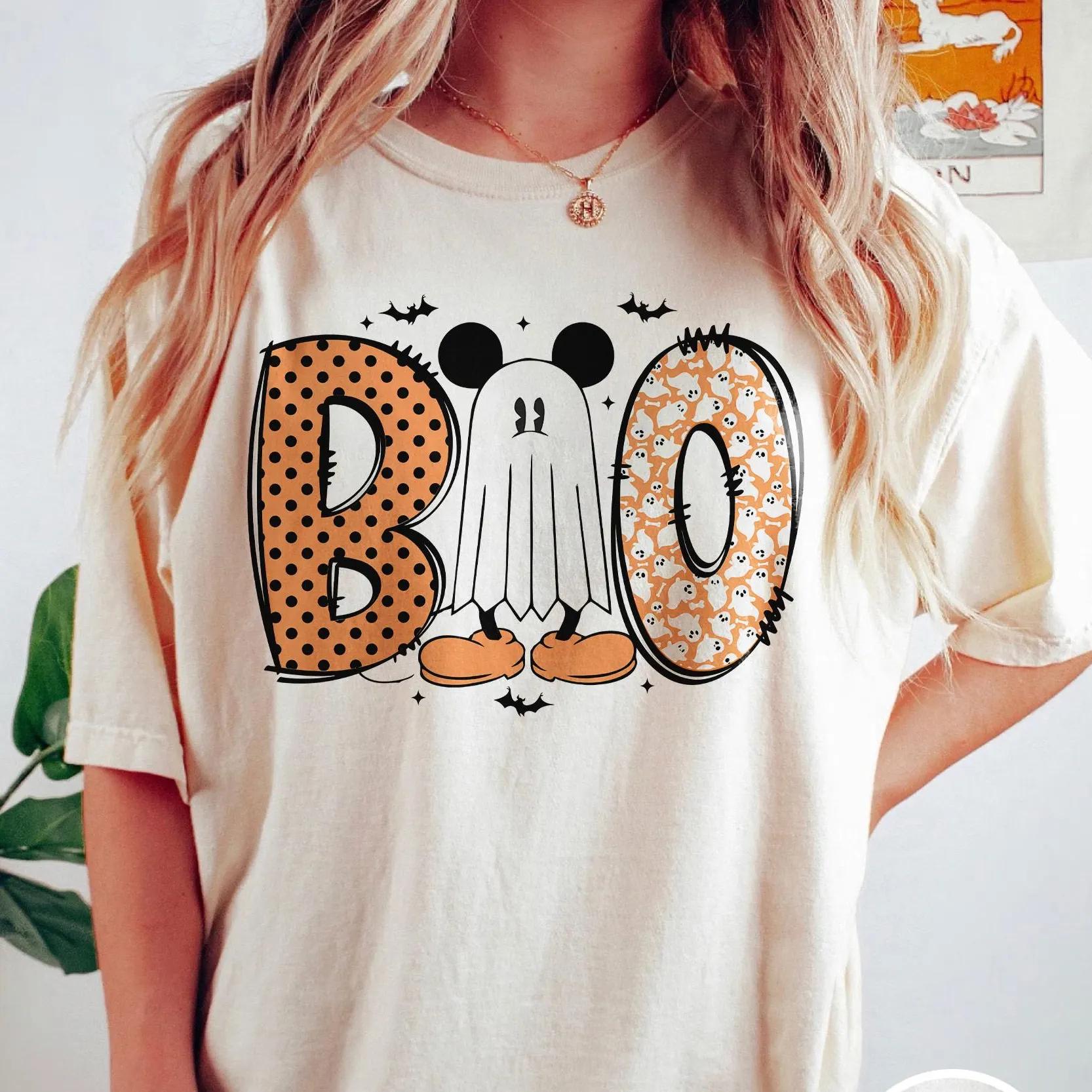 

Mickey Boo Halloween Shirt Comfort Colors Ivory Tee Cute Ghost Mickey Shirt Spooky Season Family Shirt Trick or Treat Tee S