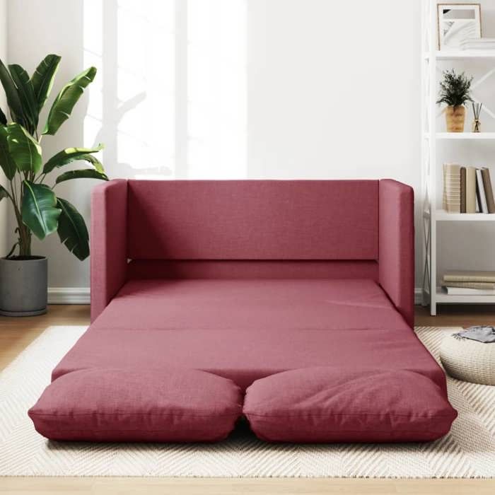 VidaXL Canapé-lit 2 en 1 rouge bordeaux 112x174x55 cm tissu 353967